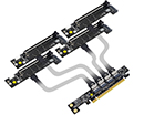 PCIEX16E-Q4S | PCIe x16 edge connector to four PCIe x16 (x4 mode) Slots Interconnect Cabling solution
