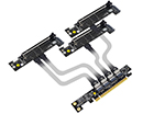 PCIEX16E-844S | PCIe x16 edge connector to one PCIe x16 (x8 mode) & two PCIe x16 (x4 mode) Slots Interconnect Cabling solution