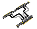 PCIEX16E-D8E | PCIe x16 edge connector to two PCIe x16 (x8 mode) edge connectors Interconnect Cabling solution