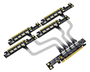 PCIEX16E-Q4E | PCIe x16 edge connector to four PCIe x16 (x4 mode) edge connectors Interconnect Cabling solution