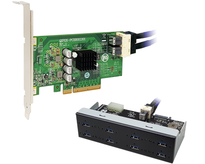 Bering strædet Fremskynde ekko U31X4-PCIE8XE101 | Quad Channel 8-port USB 3.1 to PCI Express x8 Gen 3 Host  Card | U31X4-PCIE8XE101