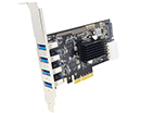 U31X2-PCIE4XG324 | Dual Channel 4-port (Std-A) USB 3.1 Gen 2 (10Gbps) to PCI Express x4 Gen 3 Host Card